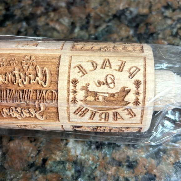 NEW Christmas Stamp Wooden Rolling Pin - Picture 7 of 12